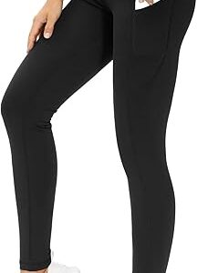 THE GYM PEOPLE Thick High Waist Yoga Pants with Pockets, Tummy Control Workout Running Yoga Leggings for Women