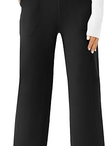 Womens Wide Leg Yoga Pants Casual Work Dress Pants Lounge Sweatpants High Waist Comfy Loose Trousers with Pockets